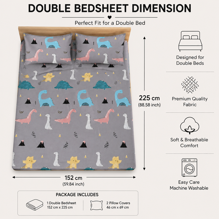 Kids Cheerful Animal Print Bedsheet