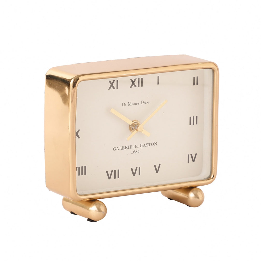 Expobazaar Mullins Gold Aluminium Table clock