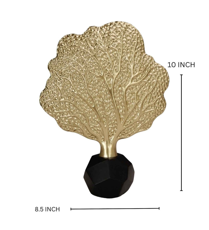 Expobazaar Elegant Golden Tree Resin Sculpture for Modern Decor