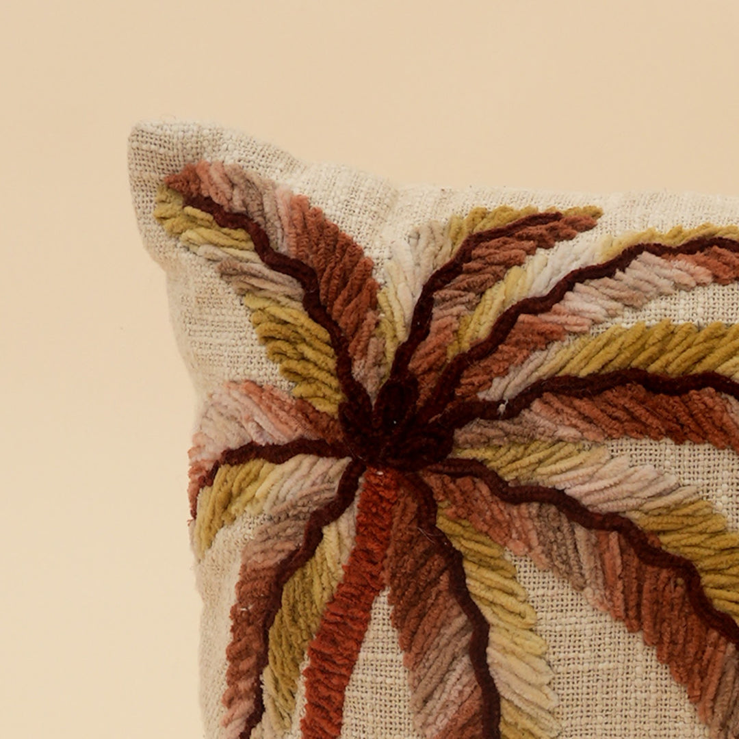 Embroidered Palm Tree Chenille Cushion, View 4