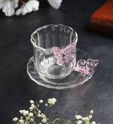 Titli Mira Butterfly Glass Cup and Saucer view 1