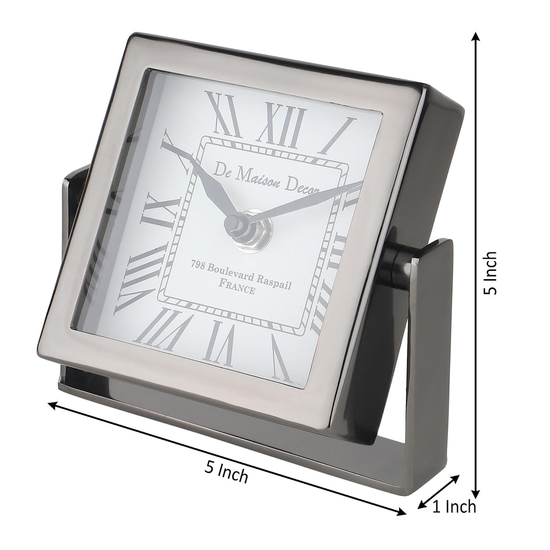 Expobazaar Time's Canvas ( Medium ) Black Iron Table Clock