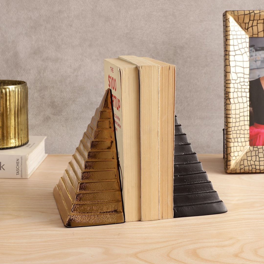 Expobazaar Pyramidon Bookend Gold & Black