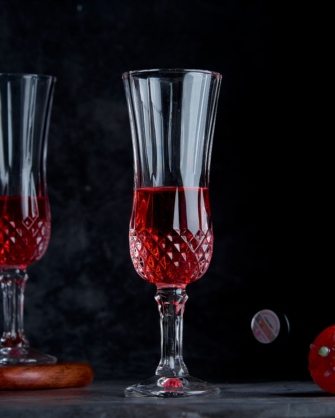 Crystal Cut Base Tall Drinking Glass in crystal glass, 150 ml