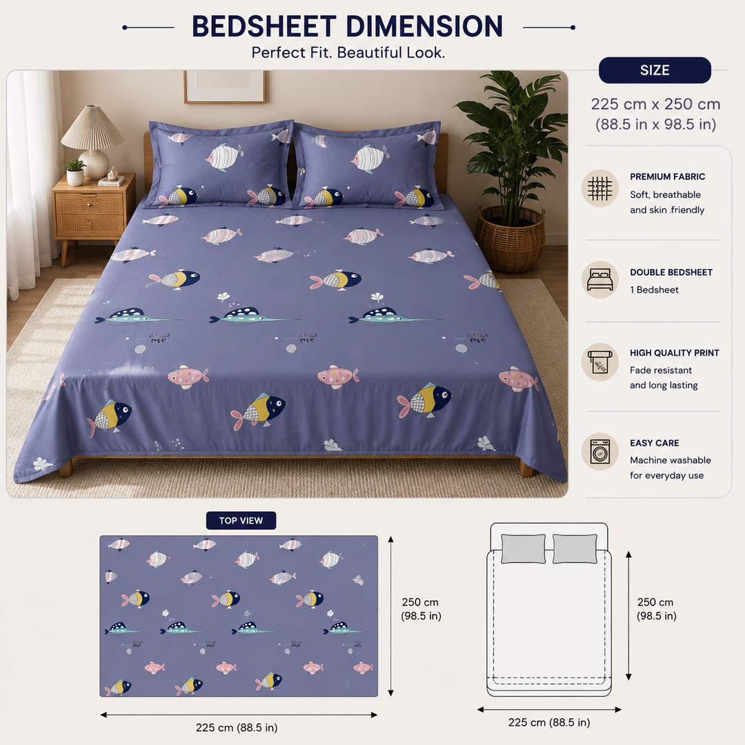 Kids Playful Animal Print Bedsheet