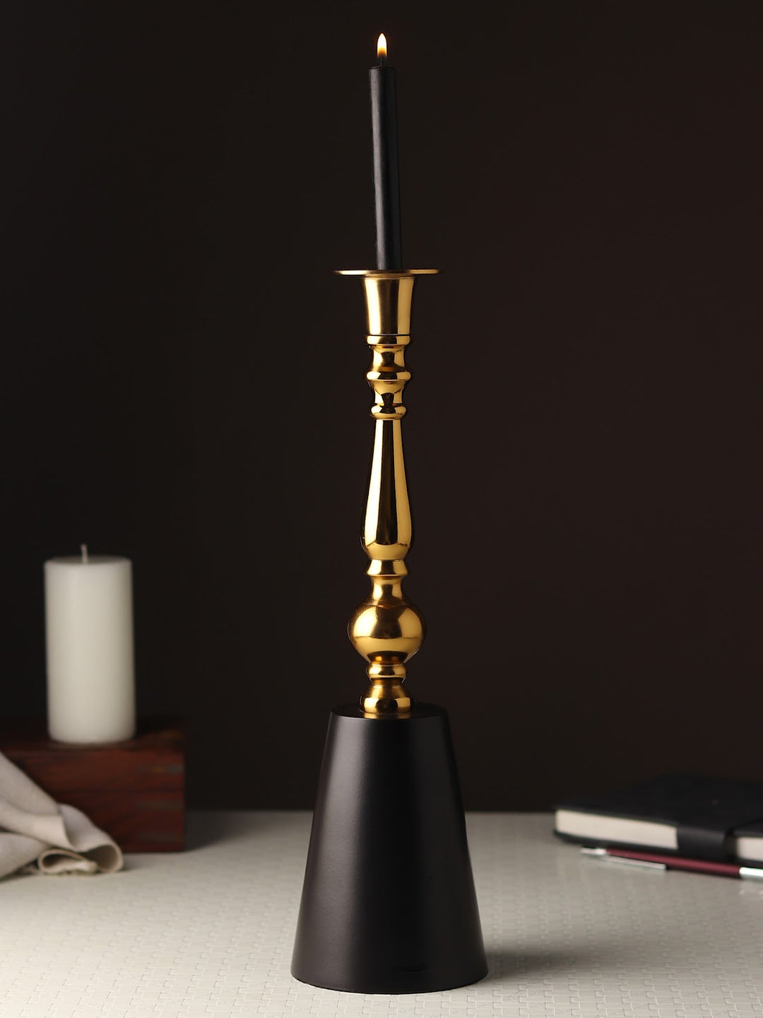 Expobazaar Valora Gold Candle Holder Small