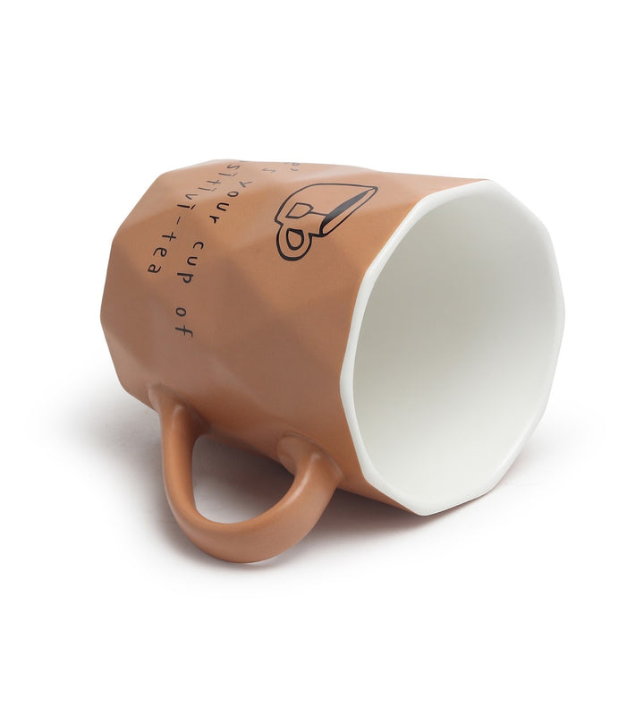 Positive-Tea Ceramic Tea Cup with Quote Pink view 6
