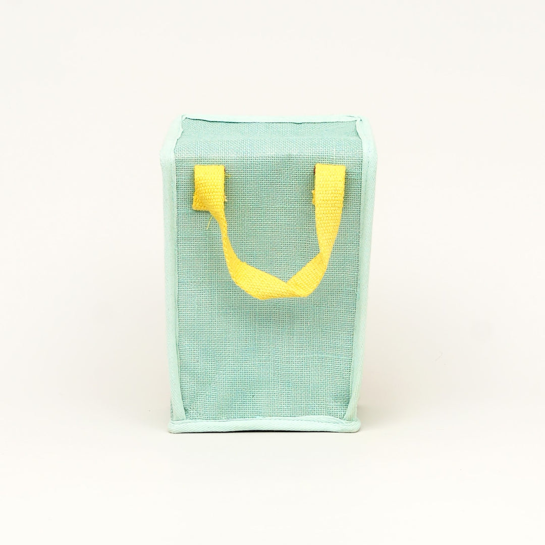 Insulated Jute Lunch Bag, Popcorn Print, View 4