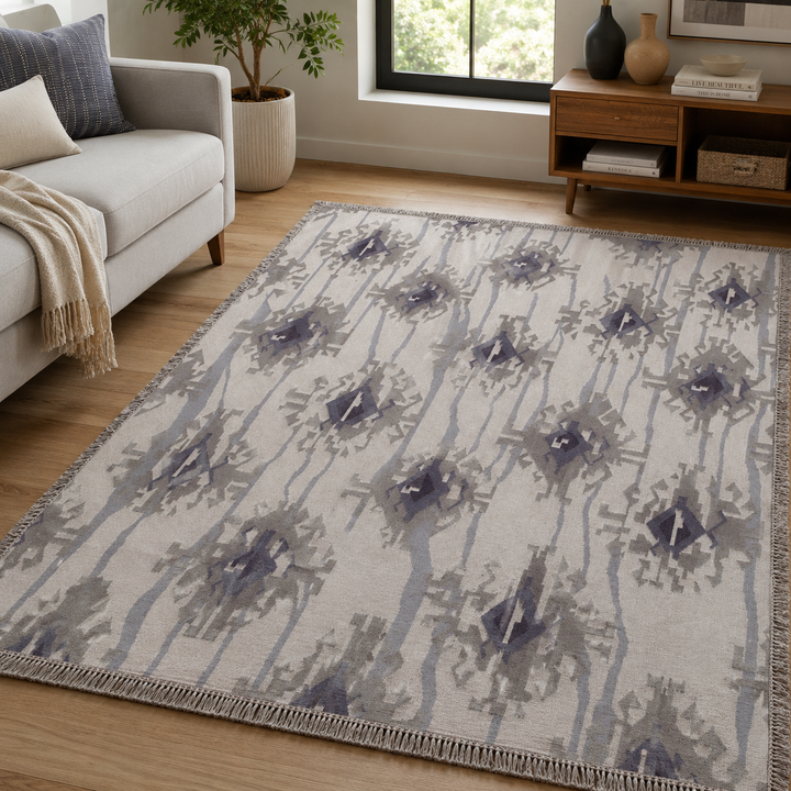Expobazaar handwoven wool patch kilim rug VCD-10052