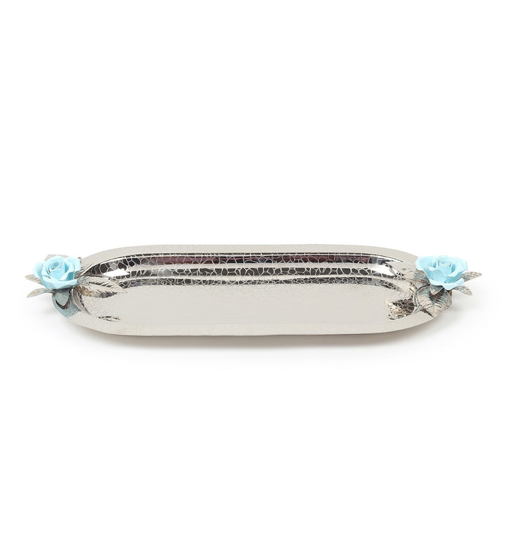 Petal Eclat Oval Stainless Steel Serving Tray Blue view 6