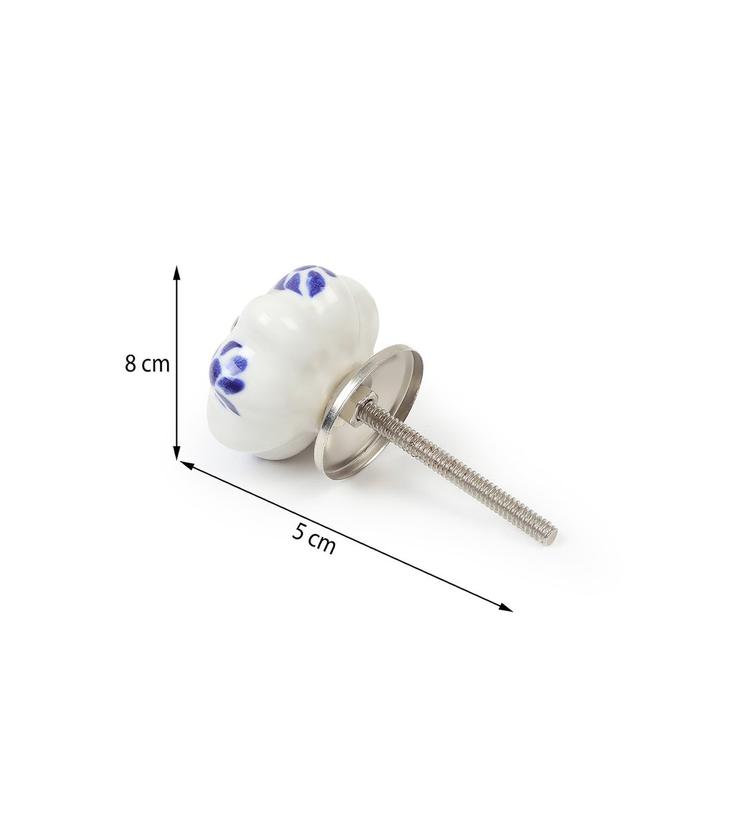 Florisca Hand Painted Blue Ceramic Cabinet Knobs Set of 6 view 3