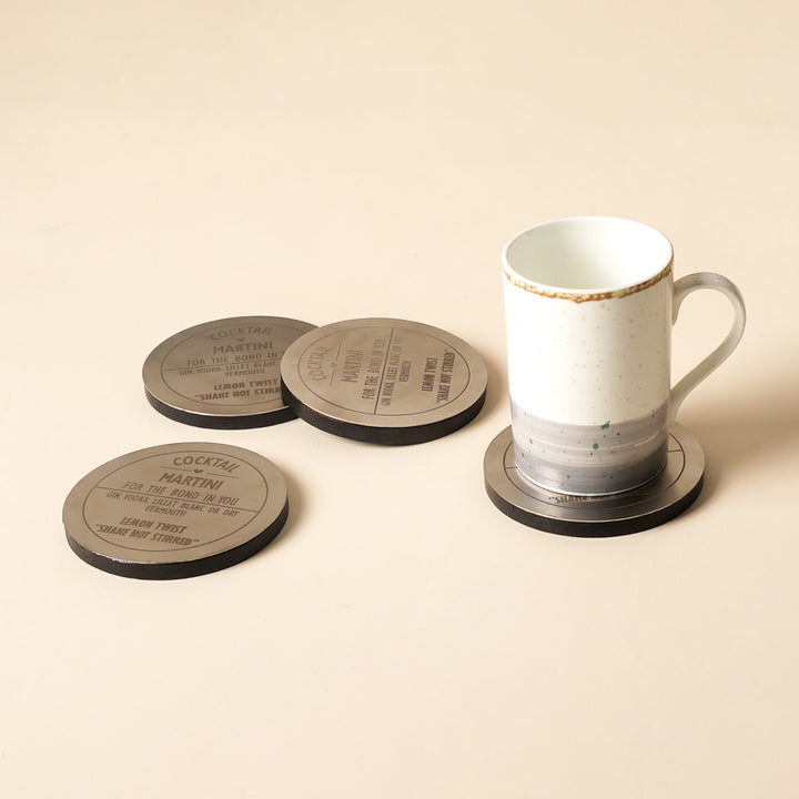 Metal and wood cocktail coasters