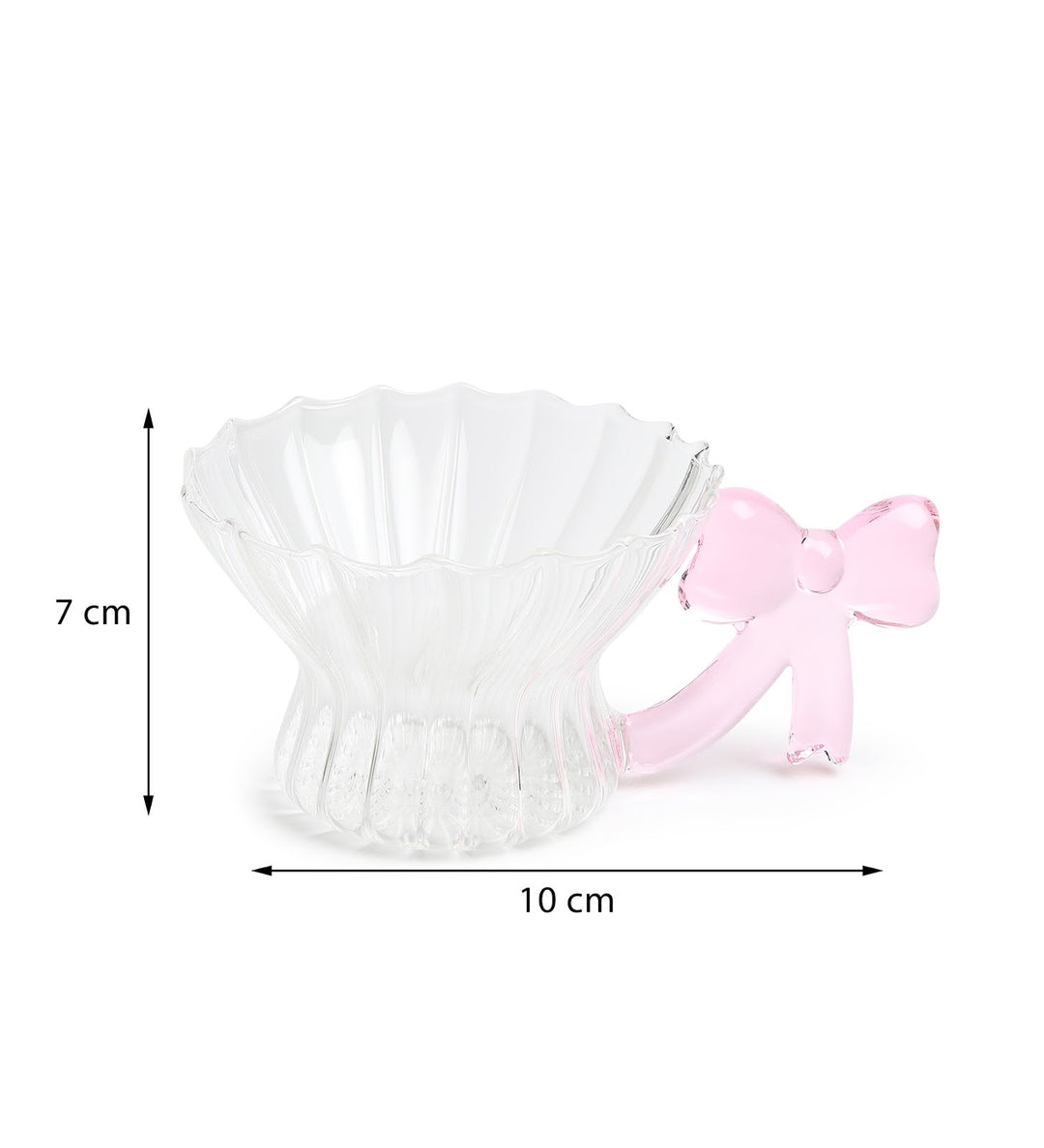 Cleo Spiral Glass Cup with Pink Bow Handle view 3