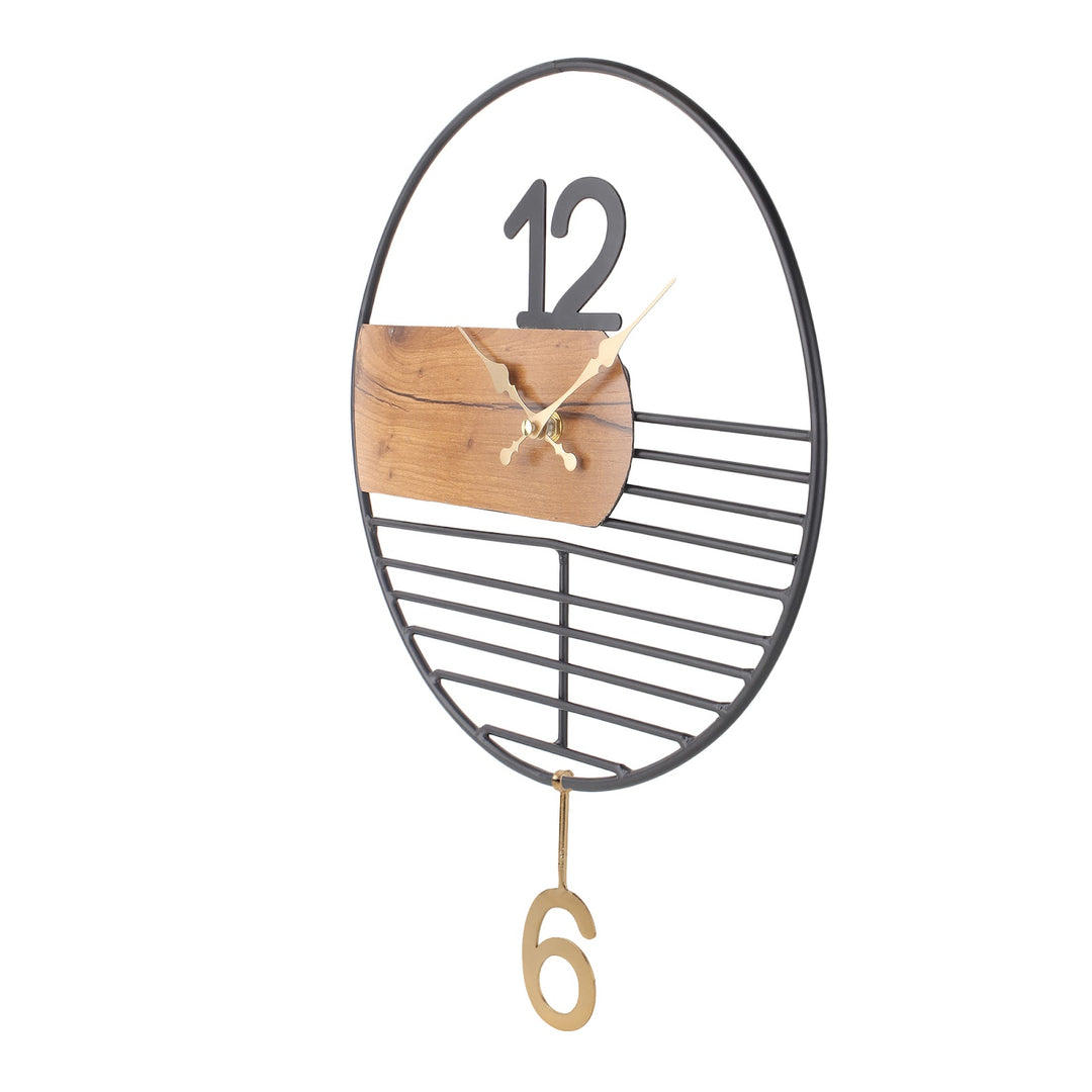 Expobazaar Ringmaster Black Steel Wall  Clock