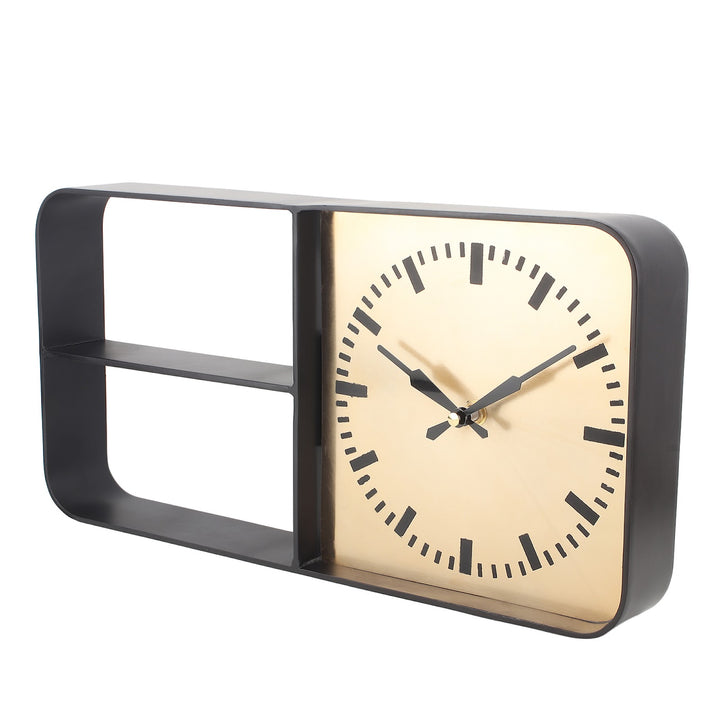 Expobazaar Timekeeper Shelves Black Aluminium Wall clock