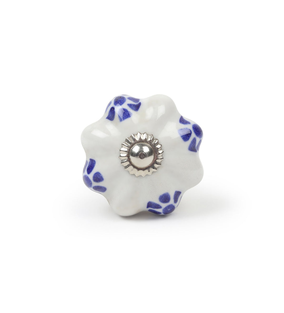 Florisca Hand Painted Blue Ceramic Cabinet Knobs Set of 6 view 4
