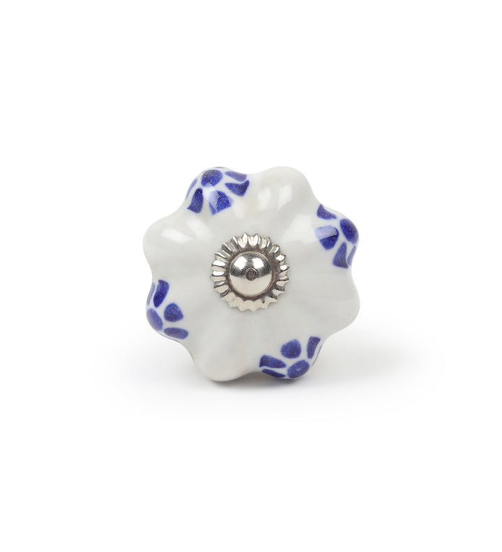 Florisca Hand Painted Blue Ceramic Cabinet Knobs Set of 6 view 4