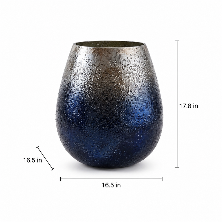 Glass Candle Holder, Blue