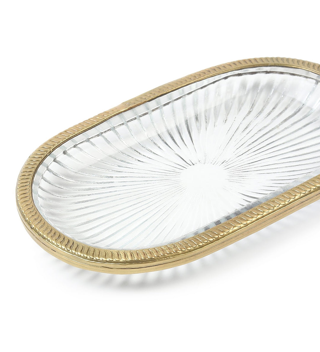 Solara Textured Trinket Tray with Metallic Rim view 6