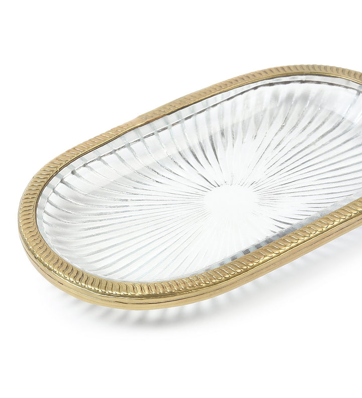 Solara Textured Trinket Tray with Metallic Rim view 6