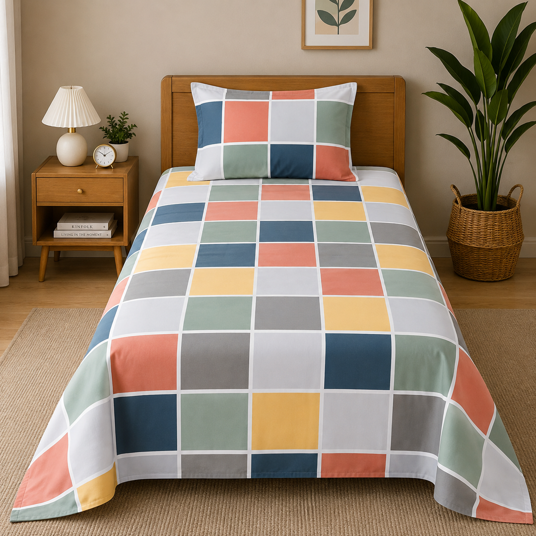 Kids Playful Abstract Print Bedsheet