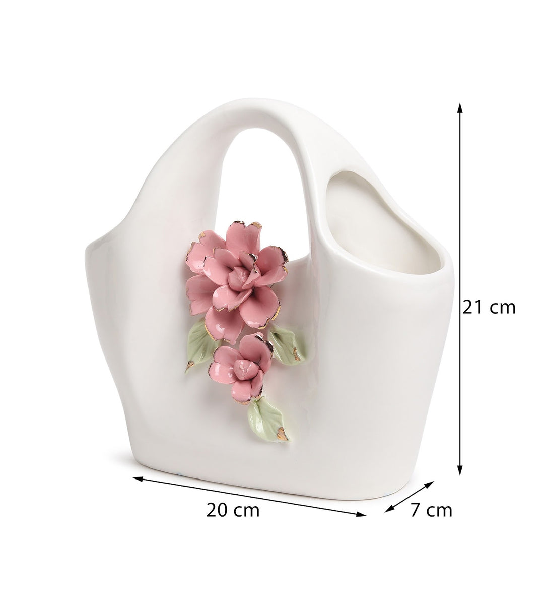 Handbag Fleur Porcelain Flower Vase White view 3