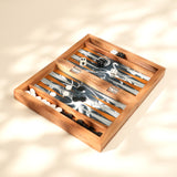 Marble Pattern Wooden Backgammon Set handcrafted in India