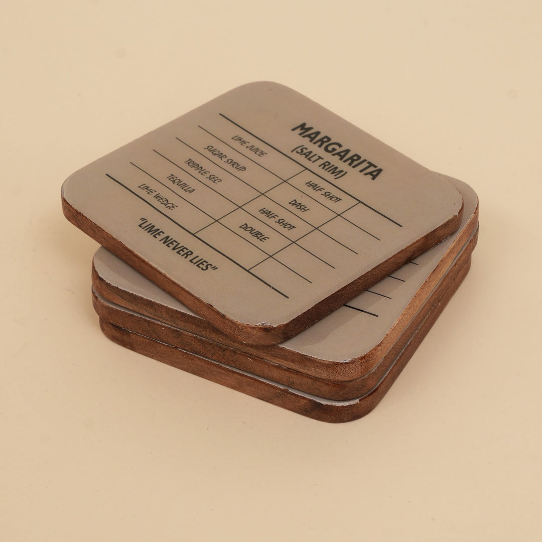 Enamel cocktail coaster set of four