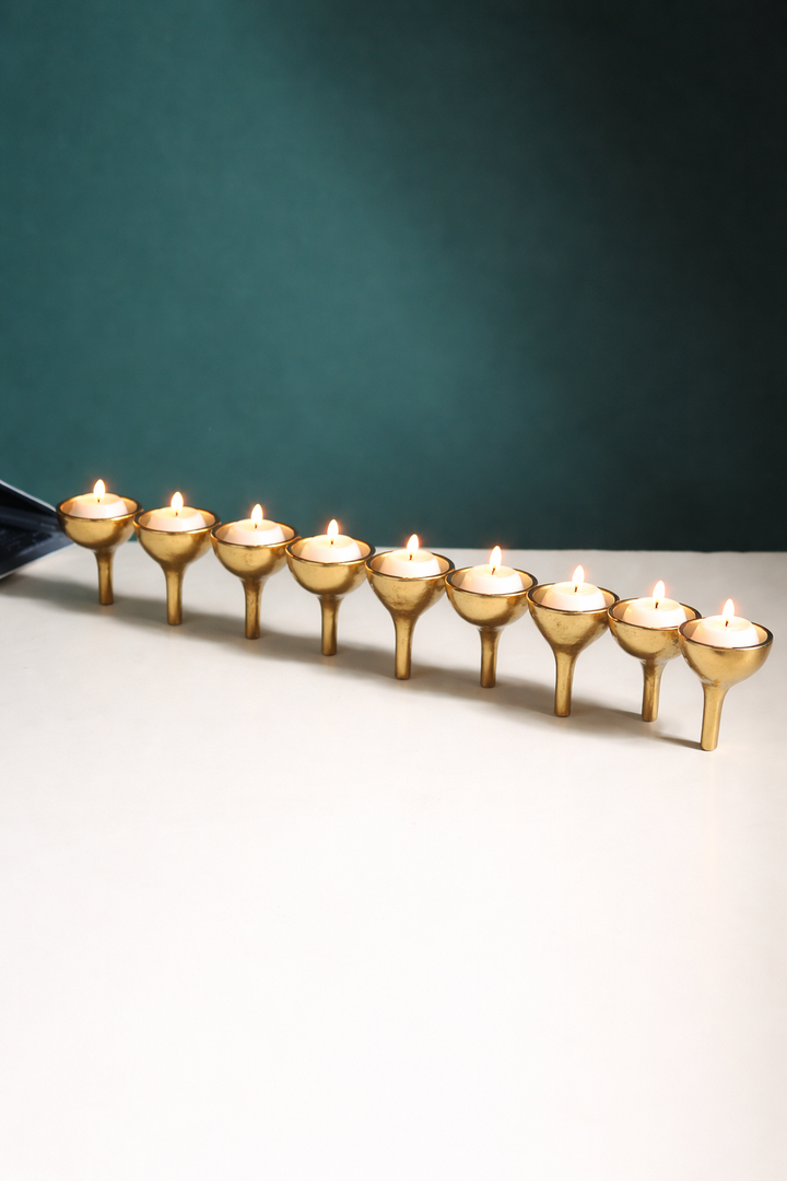 Expobazaar Rivera Candle & T-Light holder Large Gold