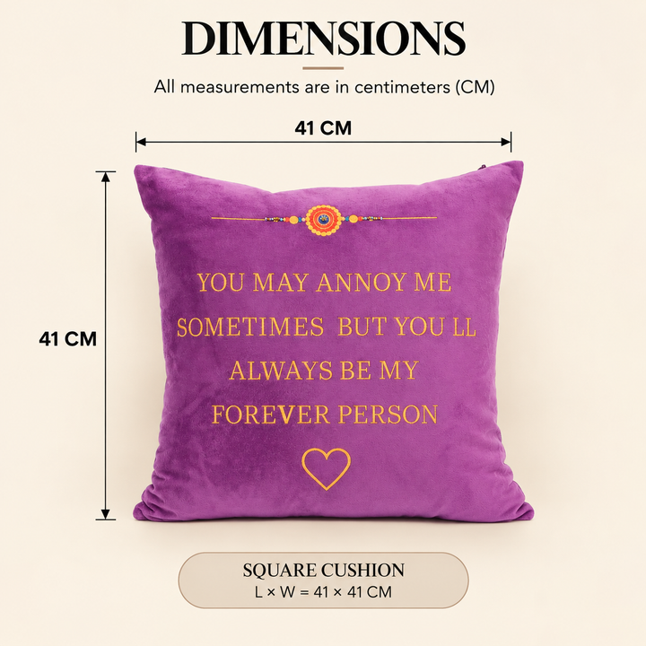 Sibling Quote Velvet Cushion 41 x 41 cm, Forever Person, view 5