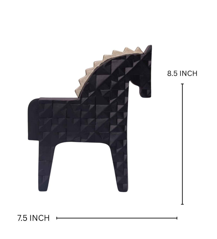 Expobazaar Modern Geometric Horse Resin Sculpture for Contemporary Decor