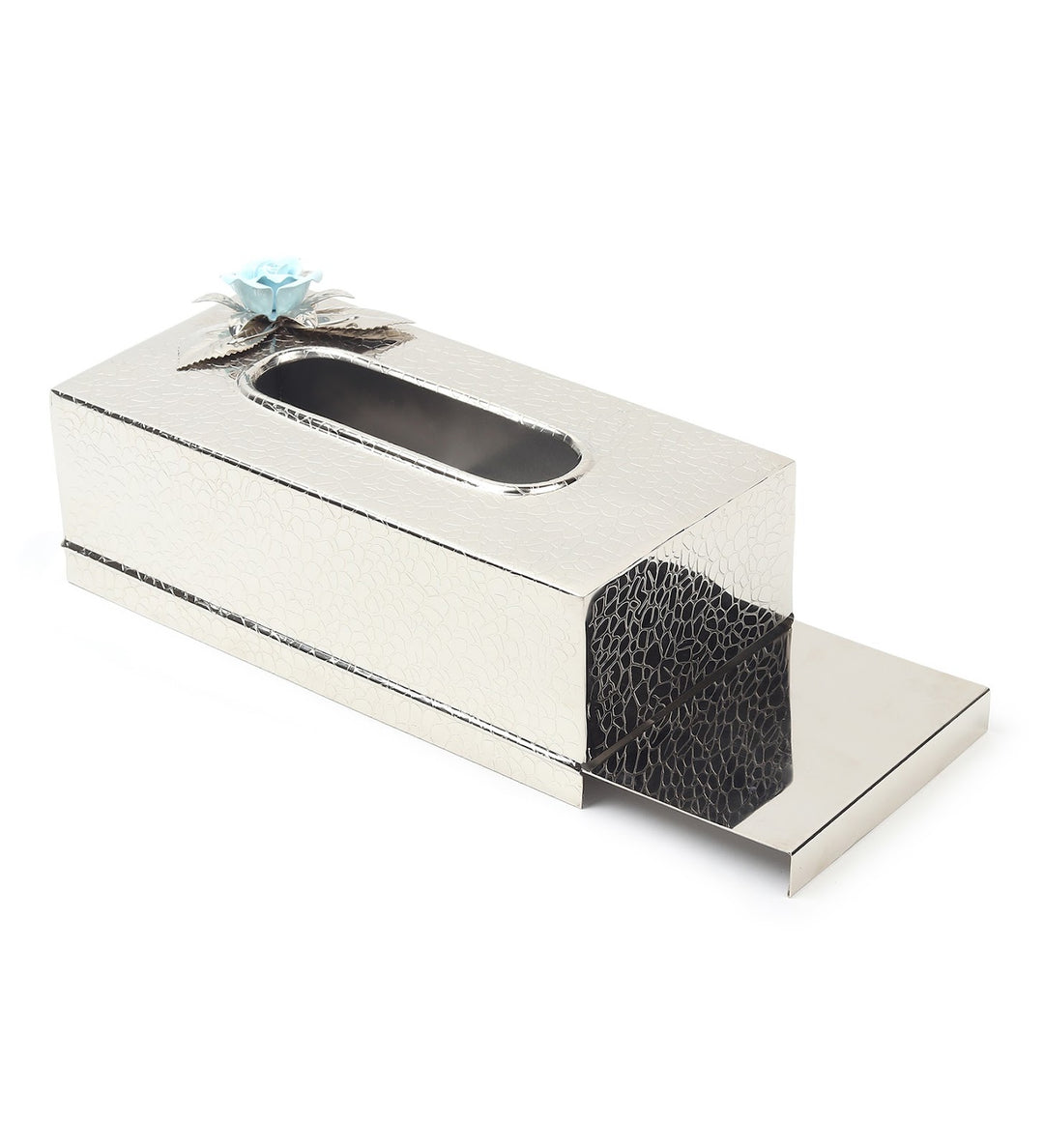 Petal Eclat Stainless Steel Tissue Box Holder Blue view 6