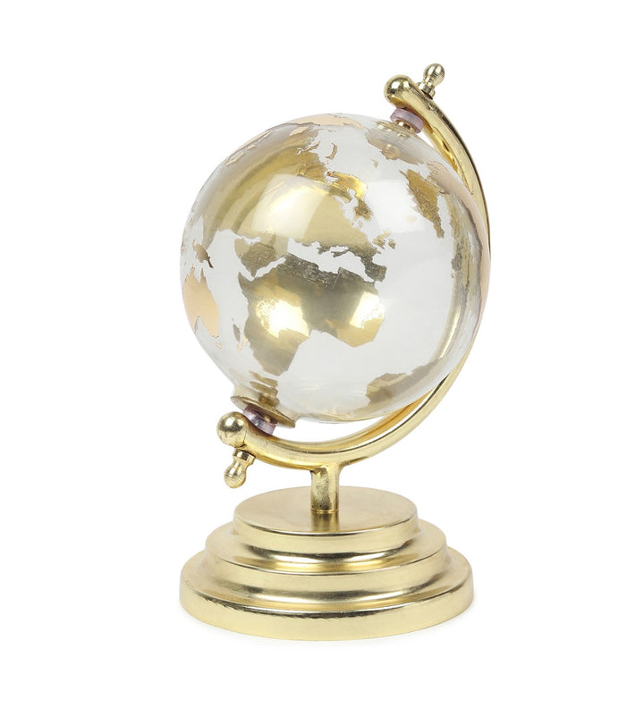 Golden Crest Transparent Globe with Antique Gold Stand view 5