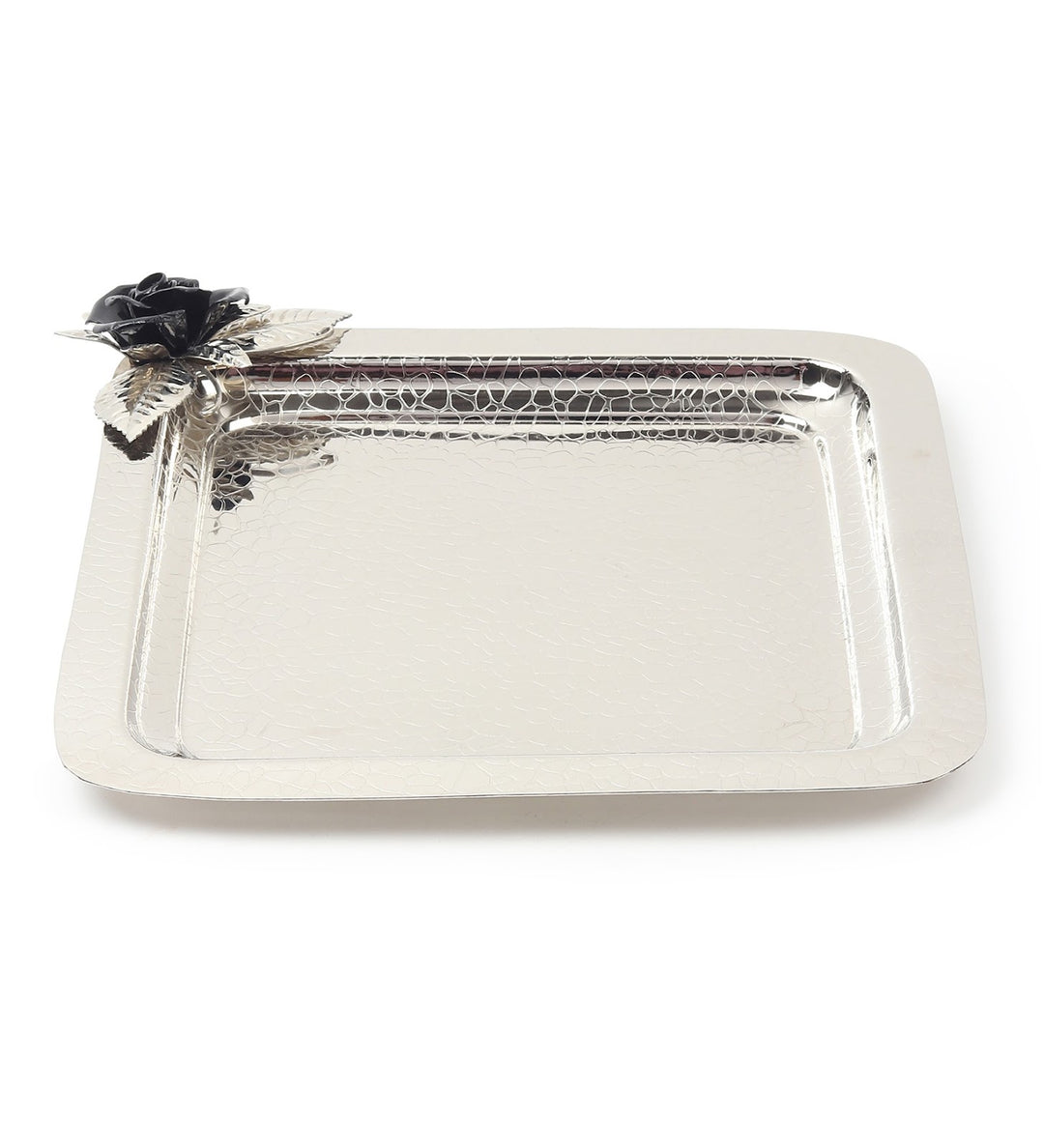 Petal Eclat Square Stainless Steel Serving Tray Black view 4