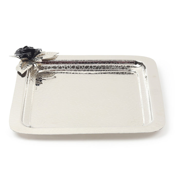 Petal Eclat Square Stainless Steel Serving Tray Black view 4