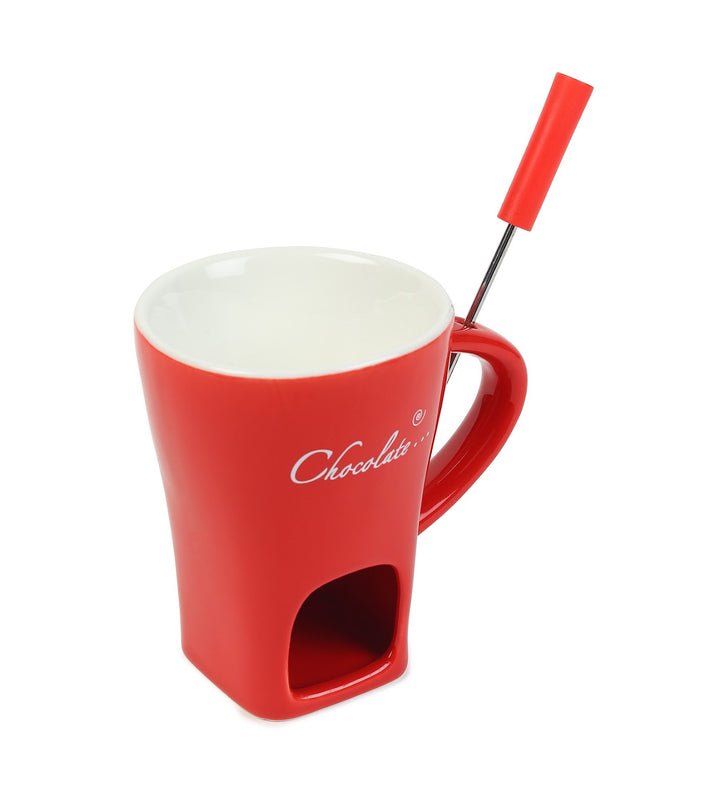 Choc Affair Ceramic Chocolate Fondue Cup with Candle Warmer Red view 5