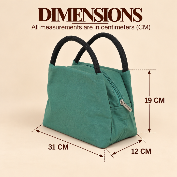 Thermal Insulated Canvas Lunch Bag, Sea Green, View 6