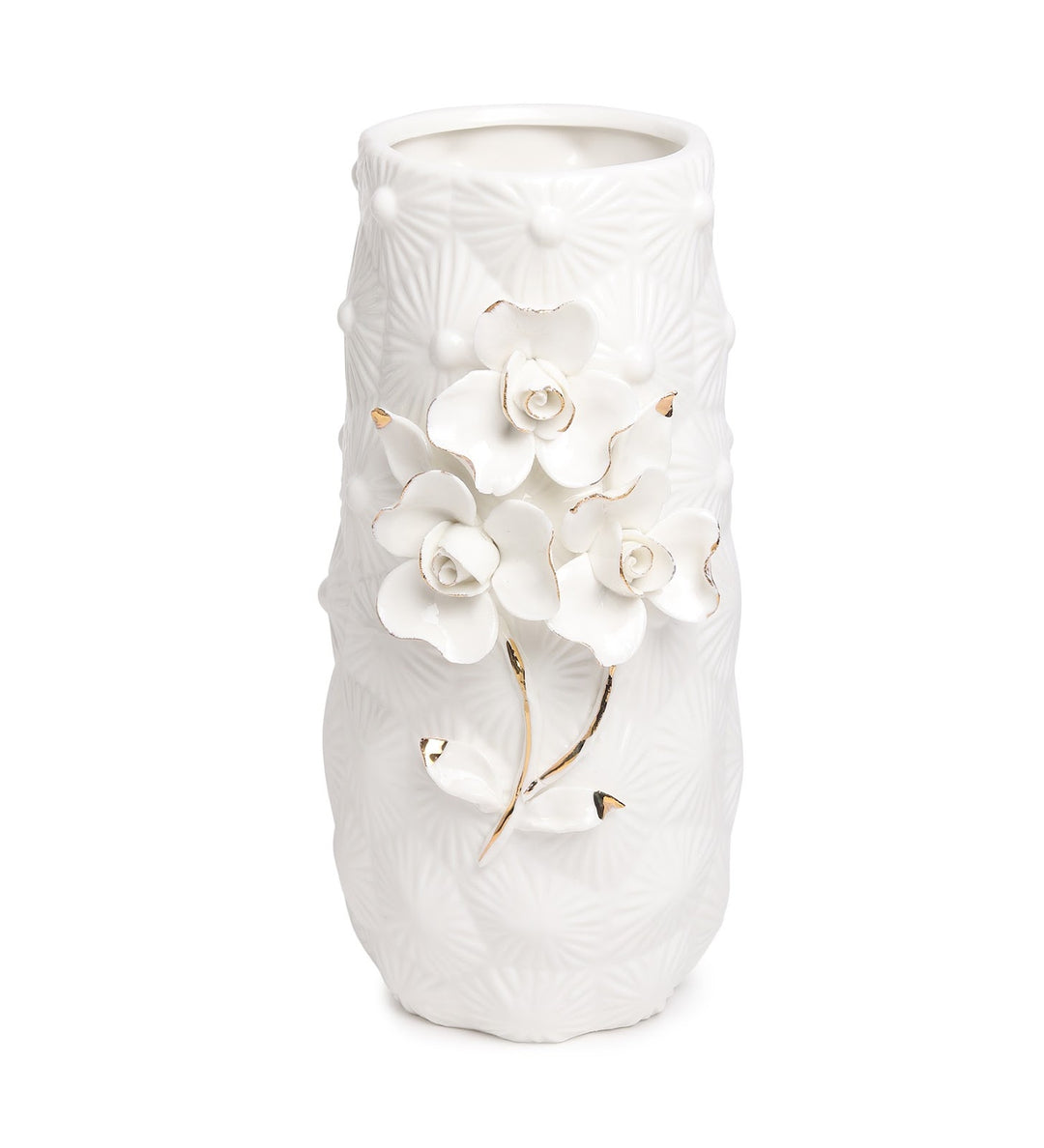 Elodie Fleur Pink Porcelain Vase Tall with Gold Detail view 6