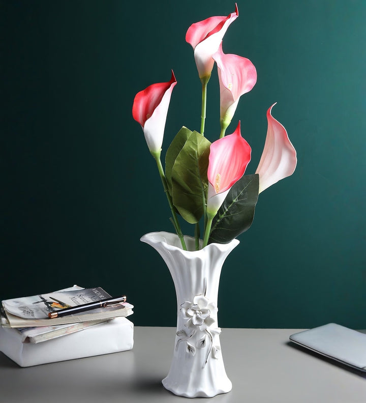 Maribel Fleur Tall Floral Porcelain Vase view 1