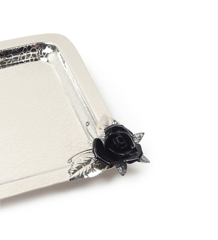 Petal Eclat Square Stainless Steel Serving Tray Black view 6