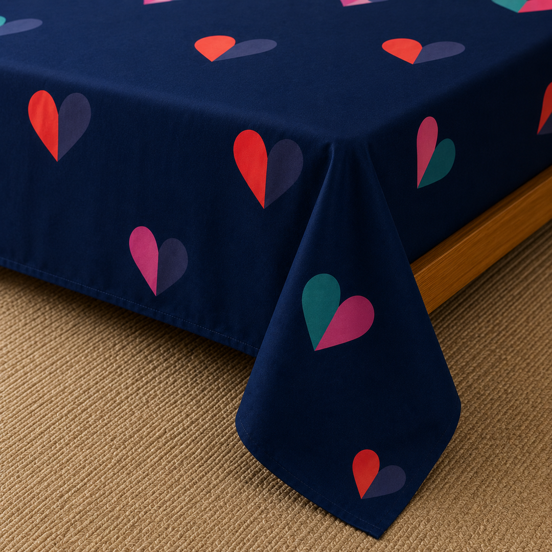 Kids Playful Heart Print Bedsheet
