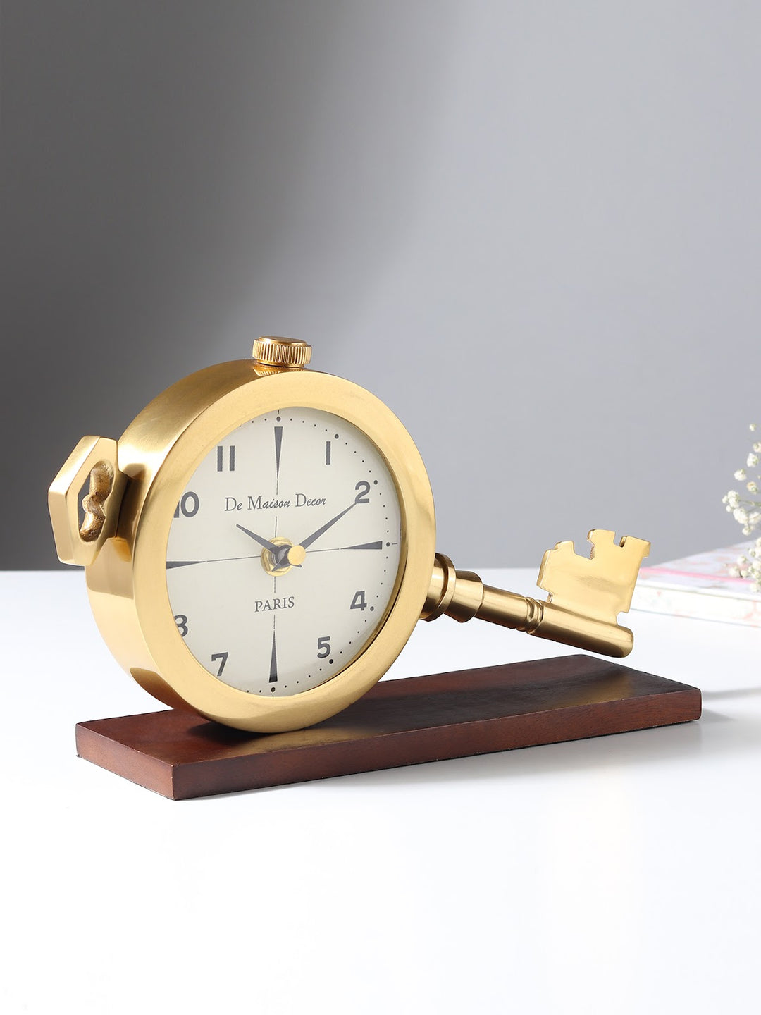 Expobazaar Areios Table Clock In Gold
