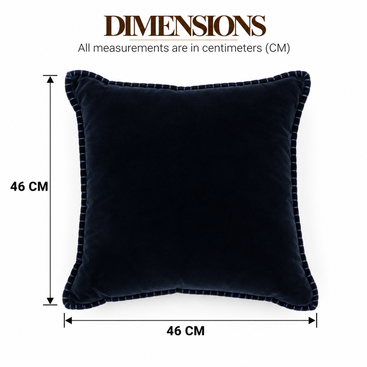 Indigo Velvet Blanket Stitch Cushion, View 4