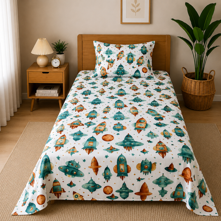 Kids Bright Animal Print Bedsheet