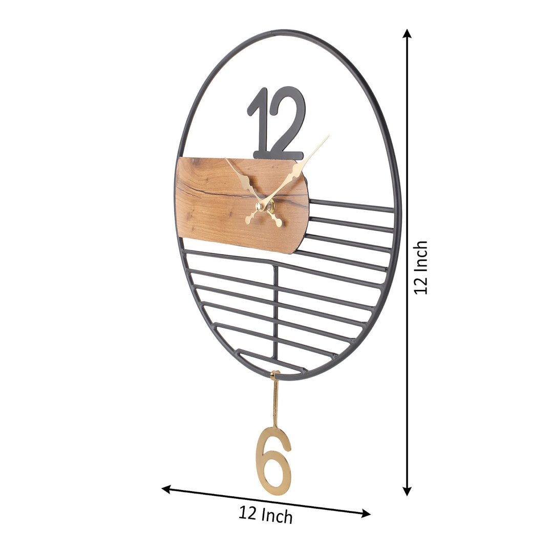 Expobazaar Ringmaster Black Steel Wall  Clock