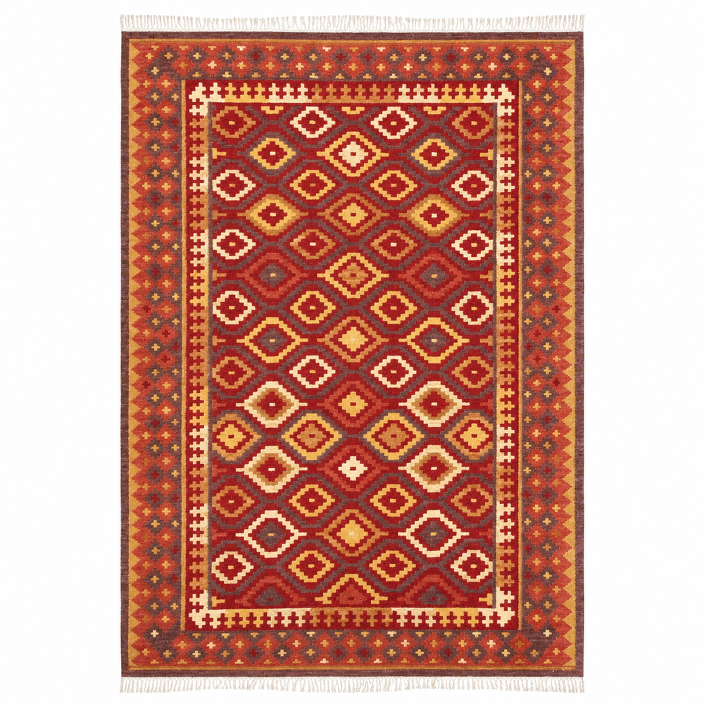 Grey Blue handwoven wool kilim rug by Expobazaar