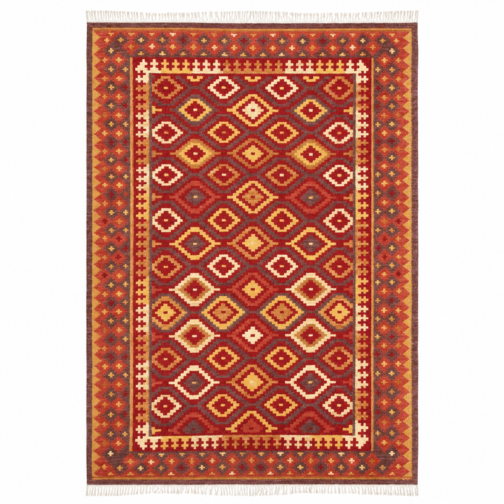 Grey Blue handwoven wool kilim rug by Expobazaar