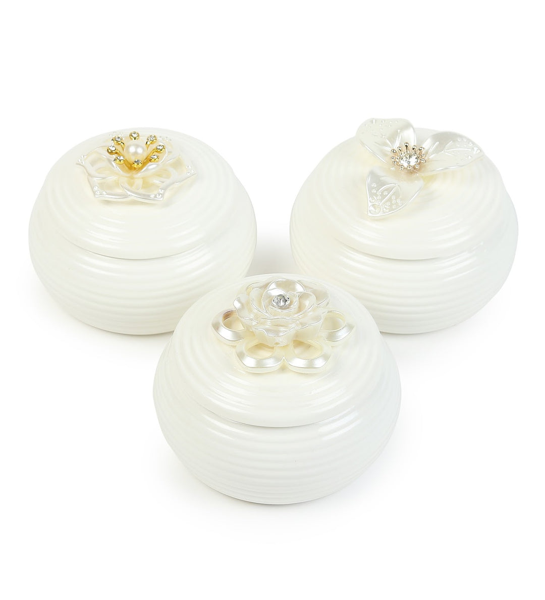 Botanique Floral Porcelain Trinket Box Set of 3 view 4