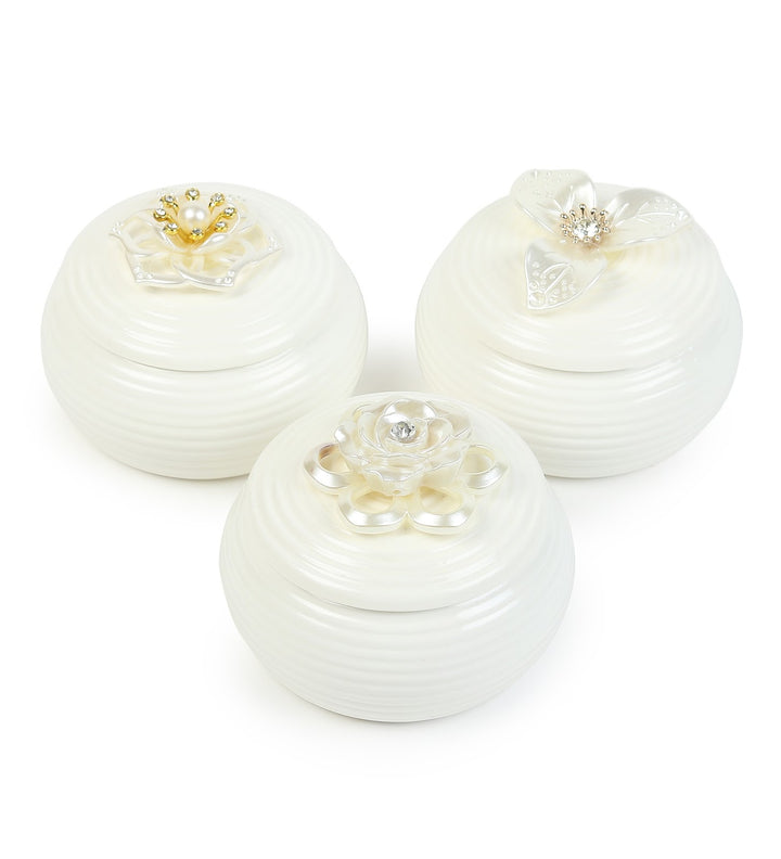 Botanique Floral Porcelain Trinket Box Set of 3 view 4