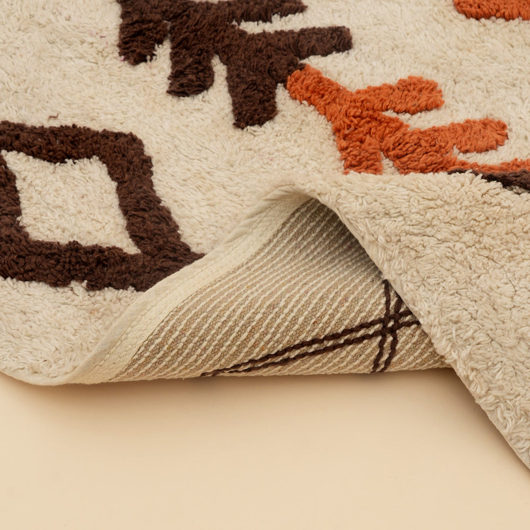 Rust Boho Arrow Tufted Cotton Bath Mat, View 5